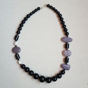Jay King onyx and amethyst necklace